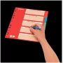 LEITZ Segnapagina in cartoncino, linguette bianche, A4, 5 parti, multicolore, 160 g/m², con copertina personalizzabile rossa 250 g/m² (4386-60-00)