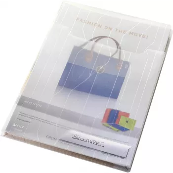 LEITZ CombiFile Maxi A4 cartella portadocumenti e raccoglitore combinato, trasparente, 0,20 mm PP, confezione da 10 (4727-00-03)