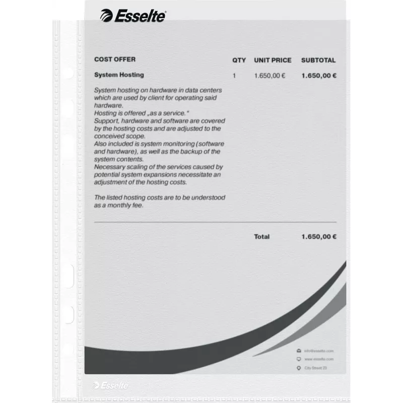 LEITZ Esselte buste A5 a foratura multipla 50 micron trasparenti confezione da 100 23782