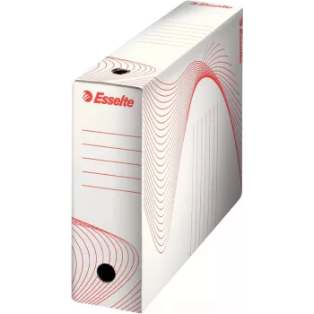 LEITZ Esselte scatola archivio, dorso 100 mm, cartone ondulato bianco con linee prestampate per l'organizzazione (128201)