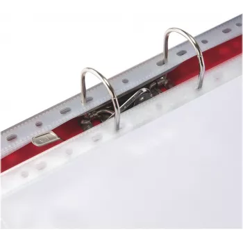 LEITZ Esselte Cartella portadocumenti standard A4, polipropilene, cristallo trasparente, 0,06 mm, apertura superiore, protezione documenti, foratura multipla, bordo rinforzato, confezione da 100 (925008)