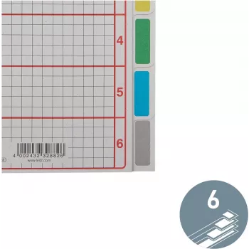 LEITZ segnaposto in cartoncino extra forte, bianco, A5, 6 parti, grigio 230 g/m², copertina con griglia stampata personalizzabile 4355-00-85