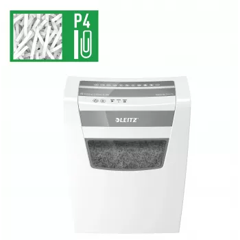 LEITZ IQ Home Office S P-4 distruggidocumenti a taglio particellare, 8 fogli, 10 L, bianco (80360000)