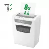 LEITZ IQ Home Office S P-4 distruggidocumenti a taglio particellare, 8 fogli, 10 L, bianco (80360000)