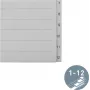 LEITZ Segnapagina Manila, numerico 1-12, A4 extra largo, grigio, 12 parti, 100 g/m², foratura 80 mm, fori rinforzati 1233-00-85
