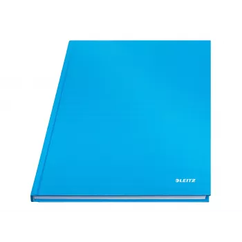 LEITZ Solid quaderno A4 a righe nero 80 fogli copertina rigida rilegato a filo con elastico, portapenna, segnalibro e tasca interna 46640030
