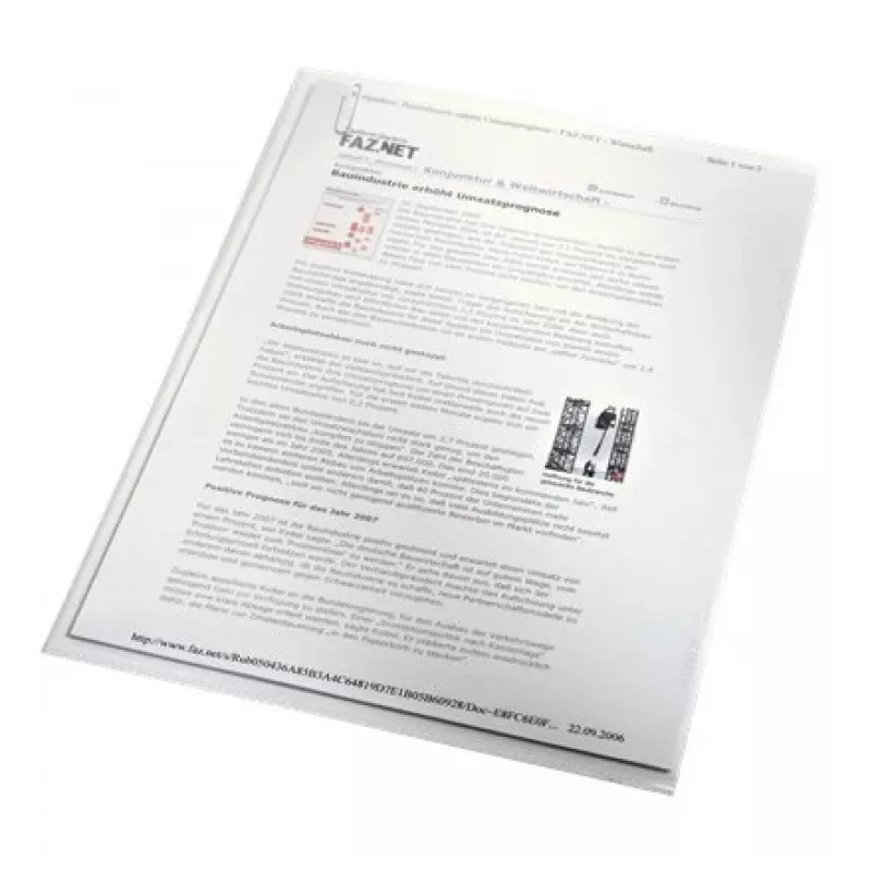 LEITZ busta portadocumenti Standard A4, polipropilene, goffrata, blu, 0,13 mm, aperta sopra e lateralmente, a prova di documento, con tacca per il pollice 4000-00-35