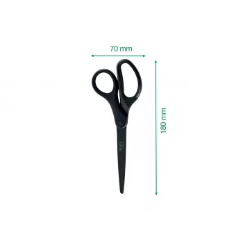Leitz Titanium Quality forbici 180 mm, lame in acciaio inox con rivestimento in titanio, impugnature ergonomiche Soft-Grip, nero/rosso, per carta e tessuto 5419-60-95