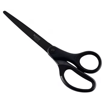 Leitz Titanium Quality forbici 180 mm, lame in acciaio inox con rivestimento in titanio, impugnature ergonomiche Soft-Grip, nero/rosso, per carta e tessuto 5419-60-95