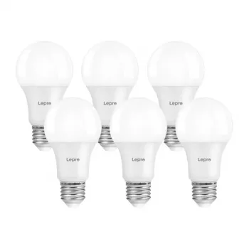 LEPRO 100092-WW-EU-6 Lampadina LED dimmerabile A60 E27 7W 800lm 2700K, classe energetica E, confezione da 6