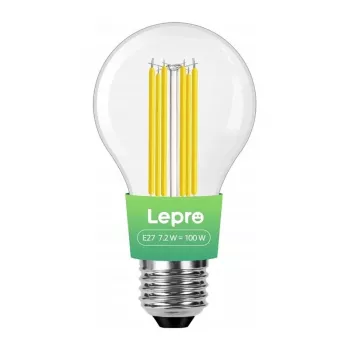 LEPRO 100094-WW-EU lampadina LED a filamento E27, 7,2 W (equivalente a 100 W), 1521 lm, 2700K bianco caldo, classe energetica A