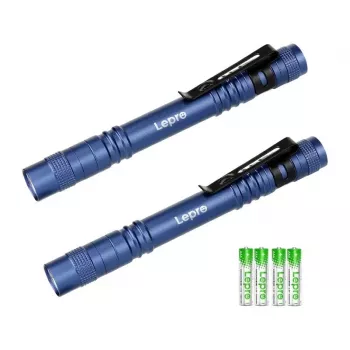 LEPRO 120023L-BU-2 torcia LED, 1000 lumen, zoom, IPX4, confezione da 2, nero