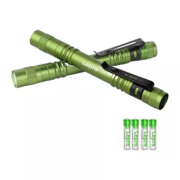 LEPRO 120023L-GN-2 Torcia LED, confezione da 2, 1000 lumen, zoomabile, IPX4 idrorepellente, 5 modalità, CREE XPE, nera