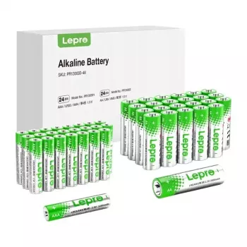 LEPRO 130003-48 Batterie alcaline AA/AAA, confezione da 48