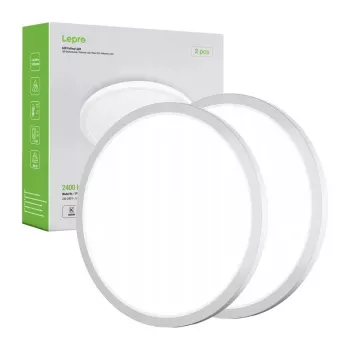 LEPRO 1500038-DW-EU-2 Plafoniera, 18W, 1800 lm, confezione da 2