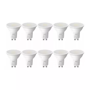LEPRO 200081-DW-EU-10 lampadina LED GU10, 4,5 W, 345 lm, 6500K bianco luce diurna, angolo di emissione 100°, confezione da 10