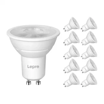 LEPRO 200084-WW-EU-10 GU10 Lampada LED dimmerabile, 4,5 W, 345 lm, 2700 K, 38°, confezione da 10