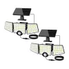 LEPRO 640005-DW-2 Lampada solare con rilevatore di movimento, confezione da 2, 600 lumen, 6500K bianco freddo, IP65 impermeabile, 3 modalità, montaggio a parete