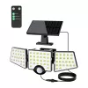 LEPRO 640005-DW Lampada solare, 3000 lm, 6500K, 3 teste orientabili, illuminazione 270°, IP65, sensore di movimento, 2400 mAh