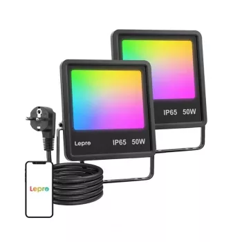 Lepro F1 50W faretto LED IP65 5000Lm 5000K luce diurna a parete