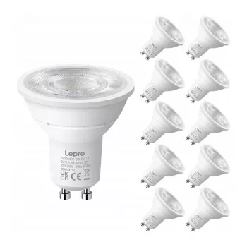 LEPRO Lampada LED GU10 3,6W 345lm 6500K bianco luce diurna 38° angolo di emissione confezione da 10