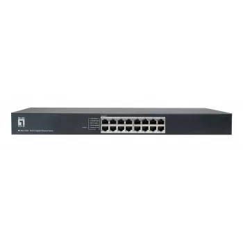 LevelOne GEU-1632 switch Gigabit non gestito 16 porte, montaggio rack 19 pollici, case in metallo