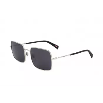 LEVI'S LV-1019-S-IR Occhiali da sole unisex - Montatura nera, lenti grigie, 57 mm