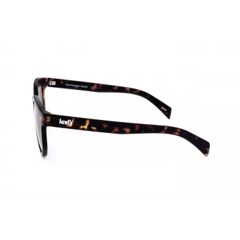 LEVI'S LV-1022-S-086 Occhiali da sole unisex rettangolari - montatura Havana, lenti marroni, 51 mm