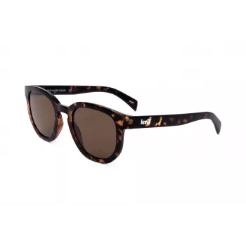 LEVI'S LV-1022-S-086 Occhiali da sole unisex rettangolari - montatura Havana, lenti marroni, 51 mm