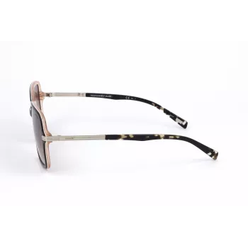 LEVI'S LV-5018-S-MS5 Occhiali da sole rettangolari donna - montatura in acetato havana/squama di tartaruga, lenti in policarbonato marroni, protezione UV400, 54/20/145 mm