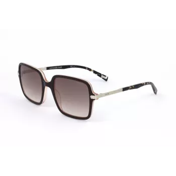 LEVI'S LV-5018-S-MS5 Occhiali da sole rettangolari donna - montatura in acetato havana/squama di tartaruga, lenti in policarbonato marroni, protezione UV400, 54/20/145 mm