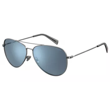 Occhiali da sole LEVIS unisex LV1006SD3XG02 quadrati montatura nera lenti grigie polarizzate 60/17/145 mm