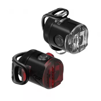 Lezyne Set luci LED USB coppia – 200 lumen anteriore e 10 lumen posteriore, IPX7, ricarica USB integrata