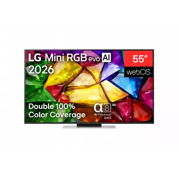 LG 55MRGB87B3B Smart TV 55 pollici 4K QNED Mini LED con processore α7 Gen6 AI, webOS 23, 120Hz, 4x HDMI 2.1
