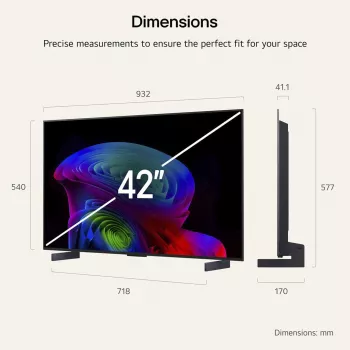 LG Electronics OLED42C6ELB TV OLED 42 pollici 4K, nero, 120 Hz, triple tuner, webOS Smart TV