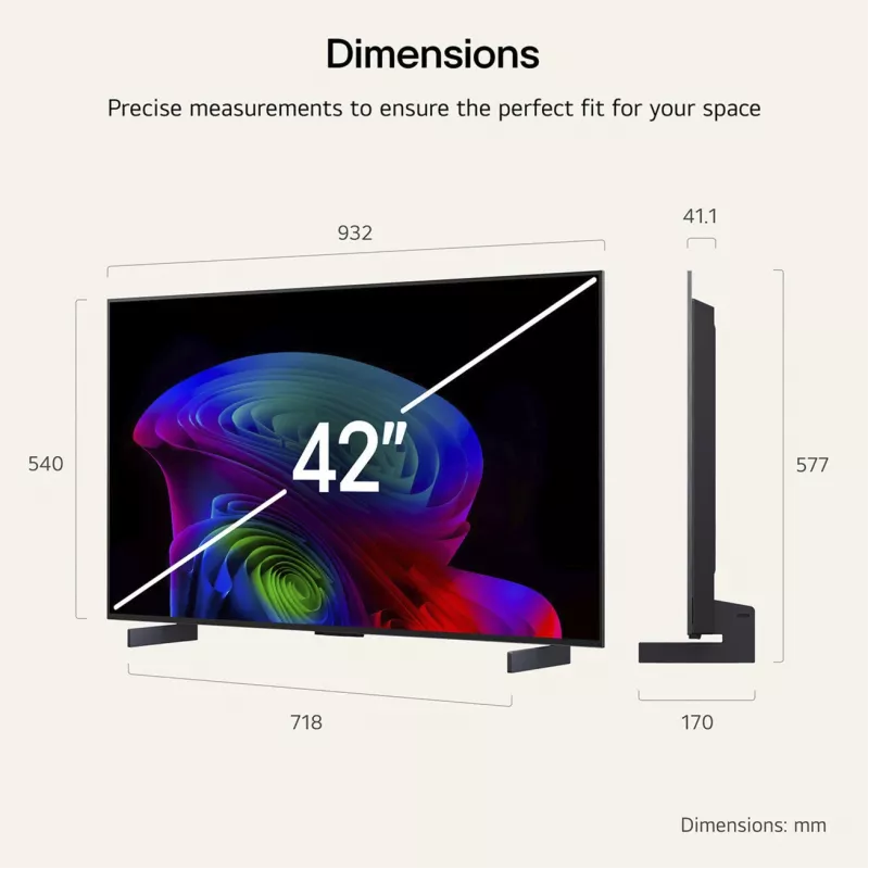 LG Electronics OLED42C6ELB TV OLED 42 pollici 4K, nero, 120 Hz, triple tuner, webOS Smart TV