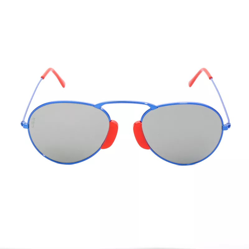 LGR AGADIR-BLUE08 Occhiali da sole unisex montatura Havana lenti blu 54/20/145 mm