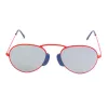 LGR Unisex Agadir Occhiali da sole lenti rosse montatura nera 54/20/145 mm