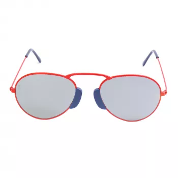 LGR Unisex Agadir Occhiali da sole lenti rosse montatura nera 54/20/145 mm