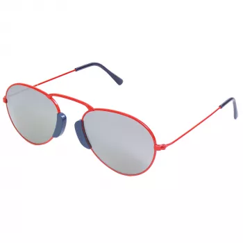 LGR Unisex Agadir Occhiali da sole lenti rosse montatura nera 54/20/145 mm
