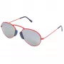 LGR Unisex Agadir Occhiali da sole lenti rosse montatura nera 54/20/145 mm
