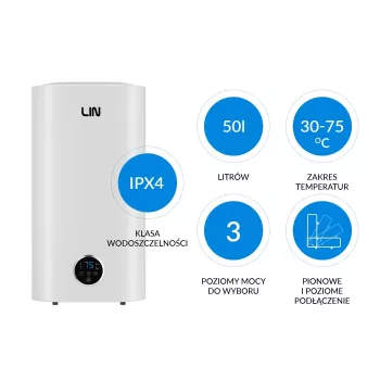 LI- Scaldabagno elettrico LIN LIFVD1SMWH 50L UNIVERSAL bianco