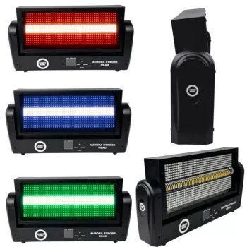 LIGHT4ME Aurora Strobe Head Moving LED Strobe 144x3W Bianco 6500K DMX