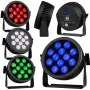 Par light LIGHT4ME CREE ALU QUAD PAR 12 - 12x10W LED RGBW, DMX512, nero