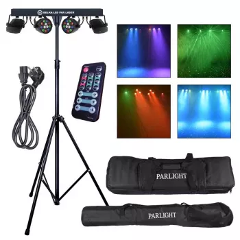 LIGHT4ME Set di illuminazione LED PAR Laser Beam