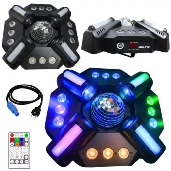 LIGHT4ME MULTIX Luce multieffetto LED 3 in 1 (Derby, Strobe, Laser)