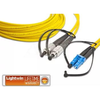 Lightwin LDP-09 FC-LC 3.0 OS2 cavo patch in fibra ottica duplex single-mode, 3m, giallo LSZH, FC a LC UPC
