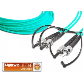 Lightwin LDP-50 ST-ST 5.0 OM3 cavo patch in fibra ottica duplex multimodale, 5 m, aqua, LSZH