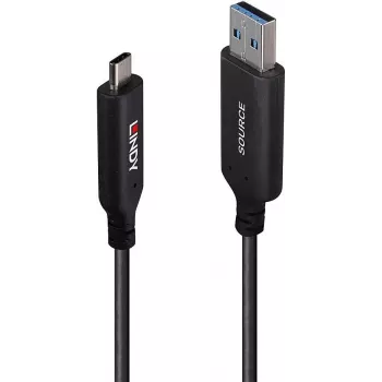 LINDY 10m cavo USB 3.2 Gen 1 Type A a C fibra ottica ibrido - nero