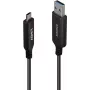 LINDY cavo ibrido in fibra ottica da 10m USB 3.2 Gen 1 da Type A a C - nero